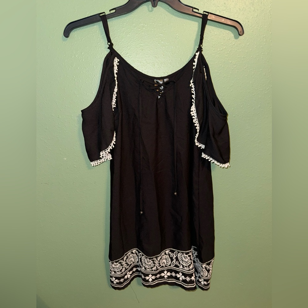 Cold Shoulder Black Dress